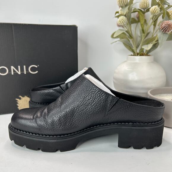Vionic Fairfax Vegan Leather Mule Slip On Black J0793L1001 Women's 6.5M Tried On - Picture 5 of 11